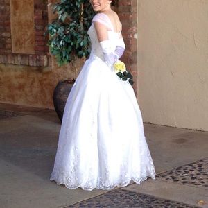 White wedding or debutante dress